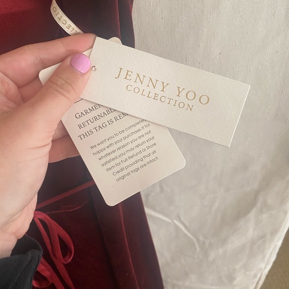 Jenny Yoo Andi Velvet Dress in Dark Berry - NWT - Picture 8 of 10